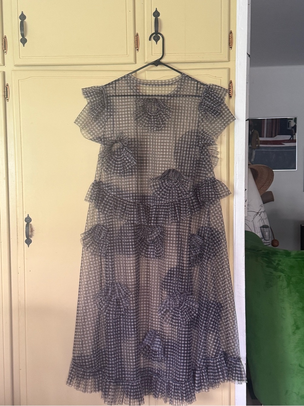 Black and White Sheer Gingham Dress